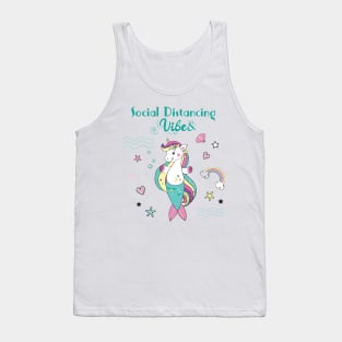 Social Distancing Vibes Mermaid Unicorn Tank Top